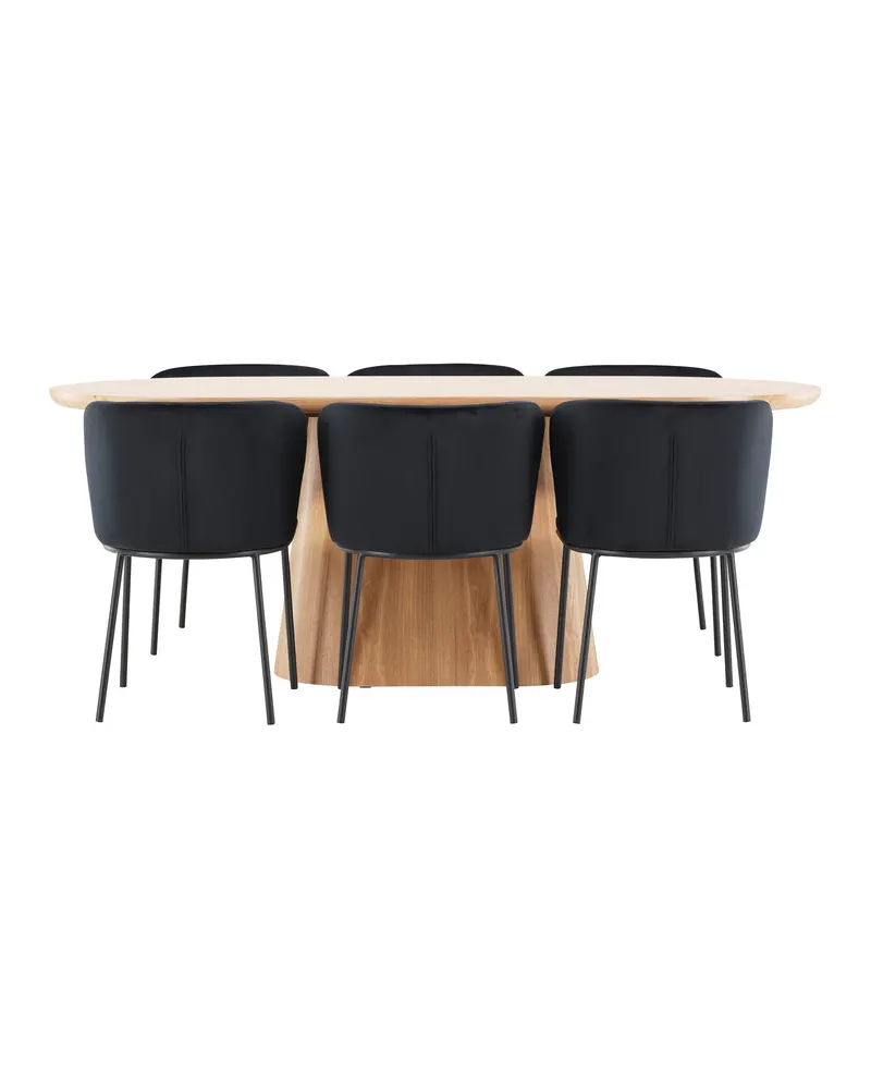 Stjärnö & Edina Essgruppe: ovaler Esstisch mit 6 Stühlen, 200 cm