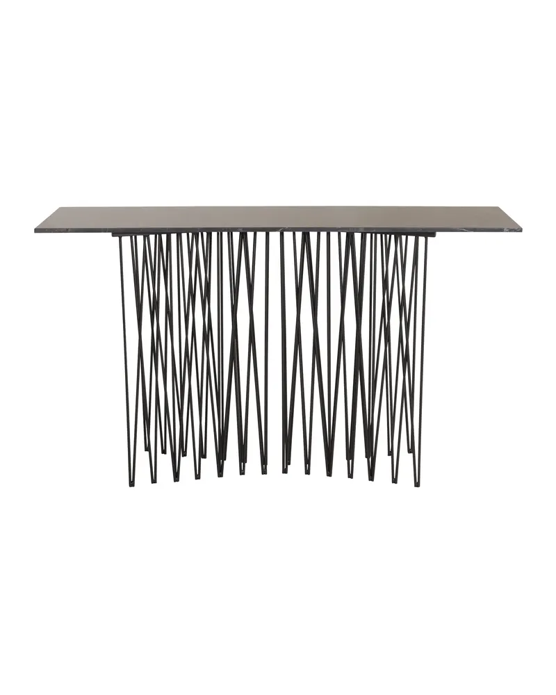 Stone Beistelltisch als Konsolentisch mit Stabgestell, 130 × 37 cm