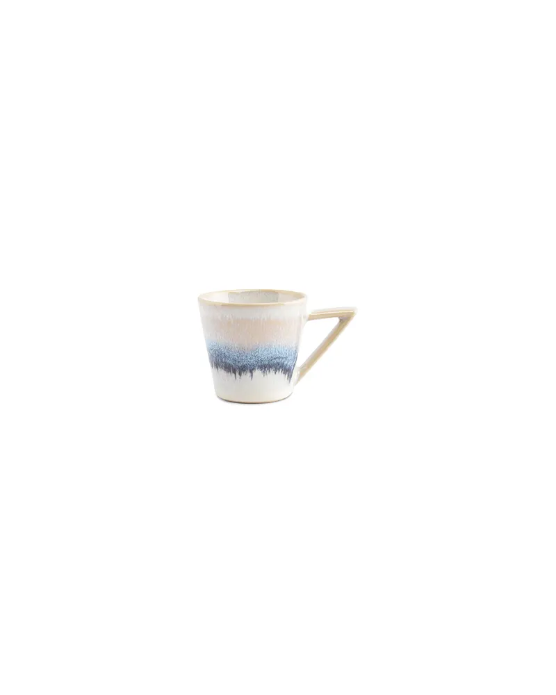 Stripes Mokkatasse aus Steinzeug, konisch, 100 ml, Blau