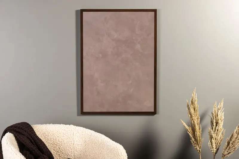Structure paint Poster mit Struktur in Kalkfarben-Optik in 100 × 70 cm, im Wohnraum, Ansicht 2