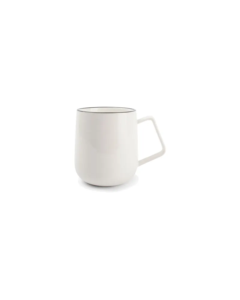 Studio Base Becher aus weißem New Bone China mit schwarzem Rand