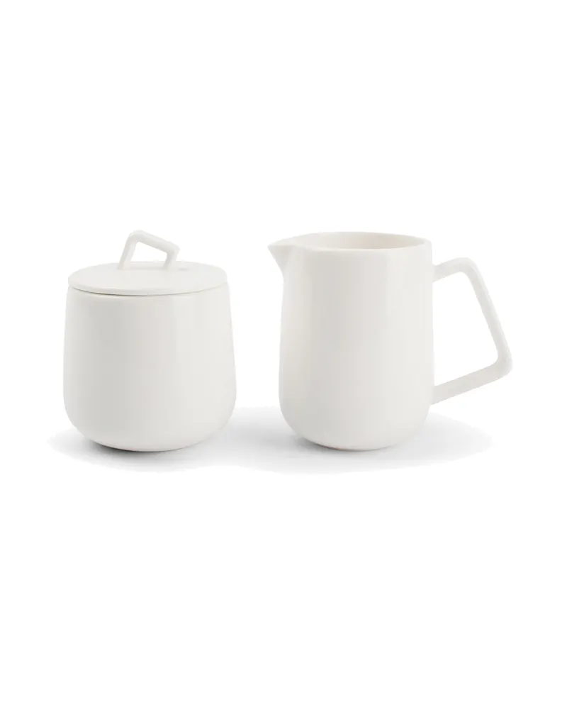 Studio White Milchkännchen mit Zuckerdose aus Porzellan