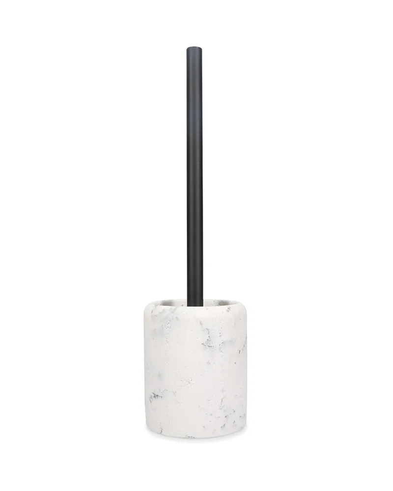 Suds WC-Bürste mit Ständer aus Polyresin, Marmor Weiß