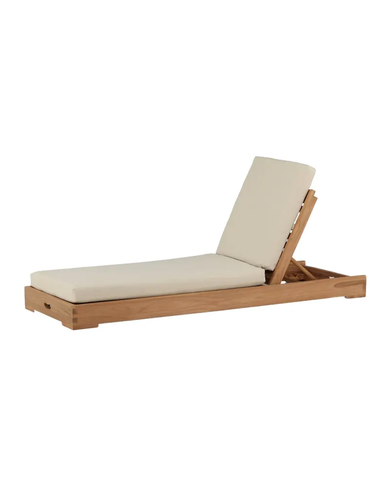 Sunbed Sonnenliege aus Teak, flach, mit verstellbarer Lehne