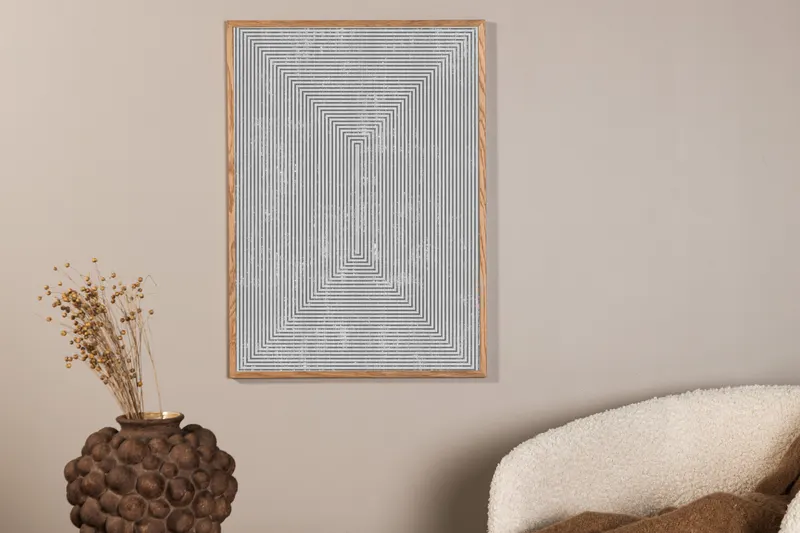 Symmetrical Poster mit ineinander liegenden Rechtecken in 30 × 21 cm, im Wohnraum, Ansicht 2