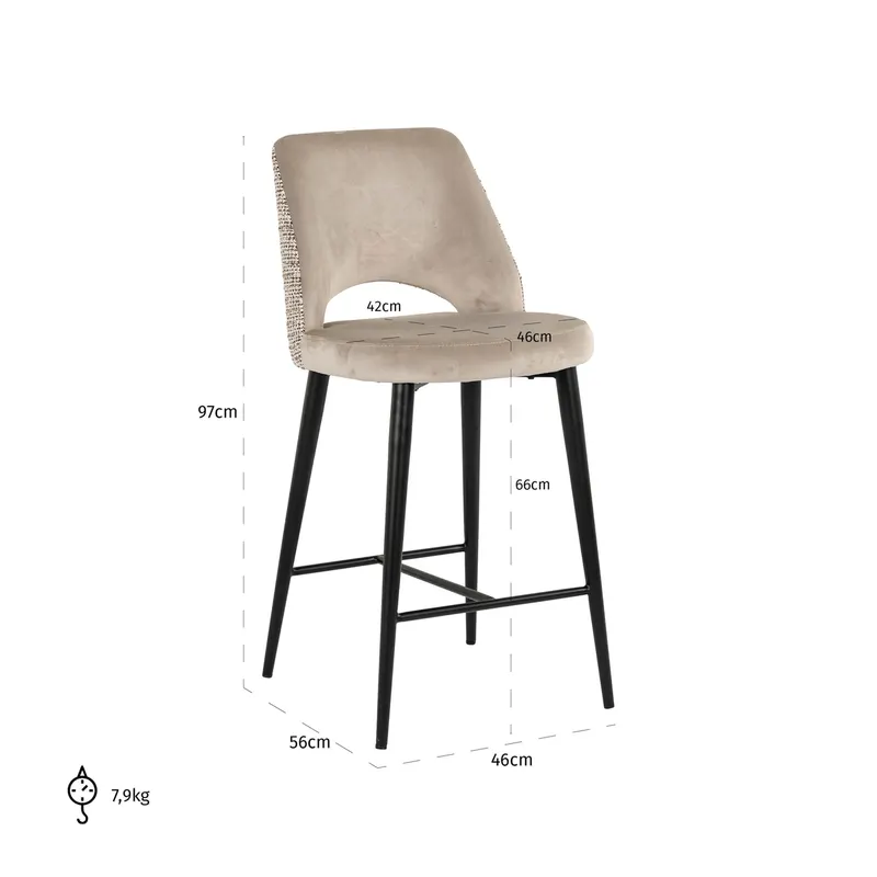 Tabitha Counterstuhl, Trendy nature von Richmond Interiors, Maßzeichnung 11