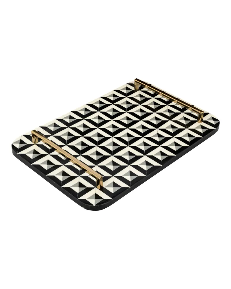 Tablett Birte, Schwarz/Weiß von Richmond Interiors