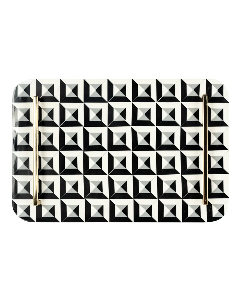 Tablett Birte, Schwarz/Weiß von Richmond Interiors, Produktansicht 3