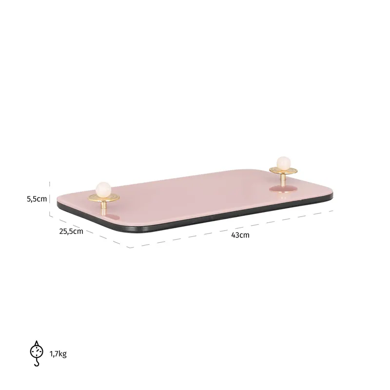 Tablett Jalien Rosa von Richmond Interiors, Maßzeichnung 3