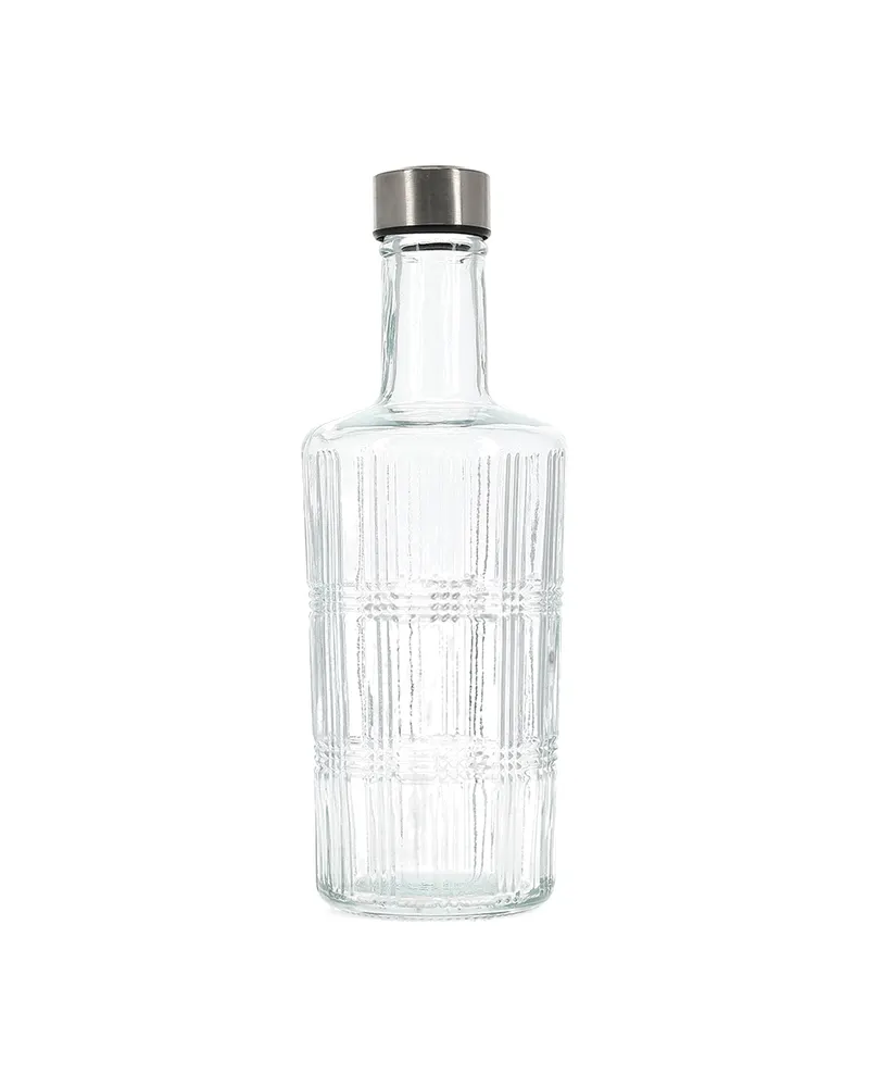Tap Karaffe aus strukturiertem Glas mit Verschluss, 1,1 l, mit Verschluss quadratisch