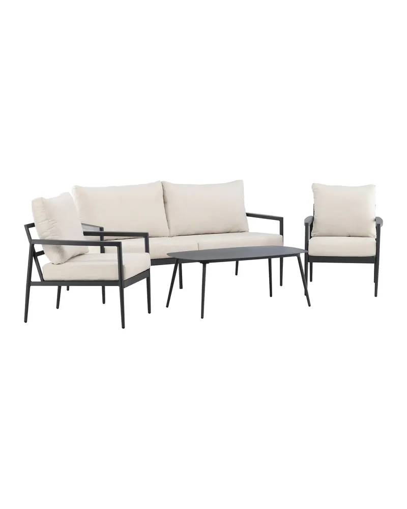 Taromina Gartenlounge mit Sofa, zwei Sesseln und Tisch, Ansicht 2