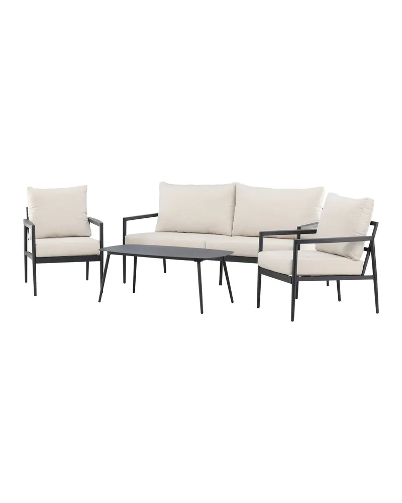 Taromina Gartenlounge mit Sofa, zwei Sesseln und Tisch, Ansicht 3