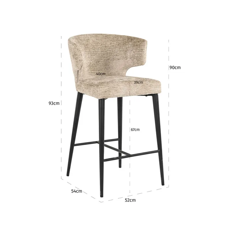 Counterstuhl Taylor, Desert fusion von Richmond Interiors, Maßzeichnung 9