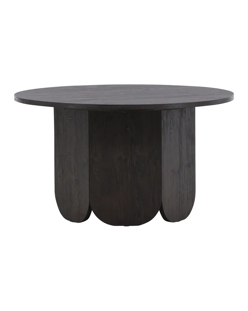 Tekla runder Couchtisch mit gewelltem Sockel in Ø 80 cm, Schwarz, Ansicht 6