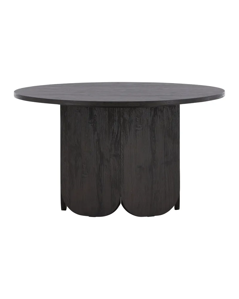 Tekla runder Couchtisch mit gewelltem Sockel in Ø 80 cm, Schwarz, Ansicht 7