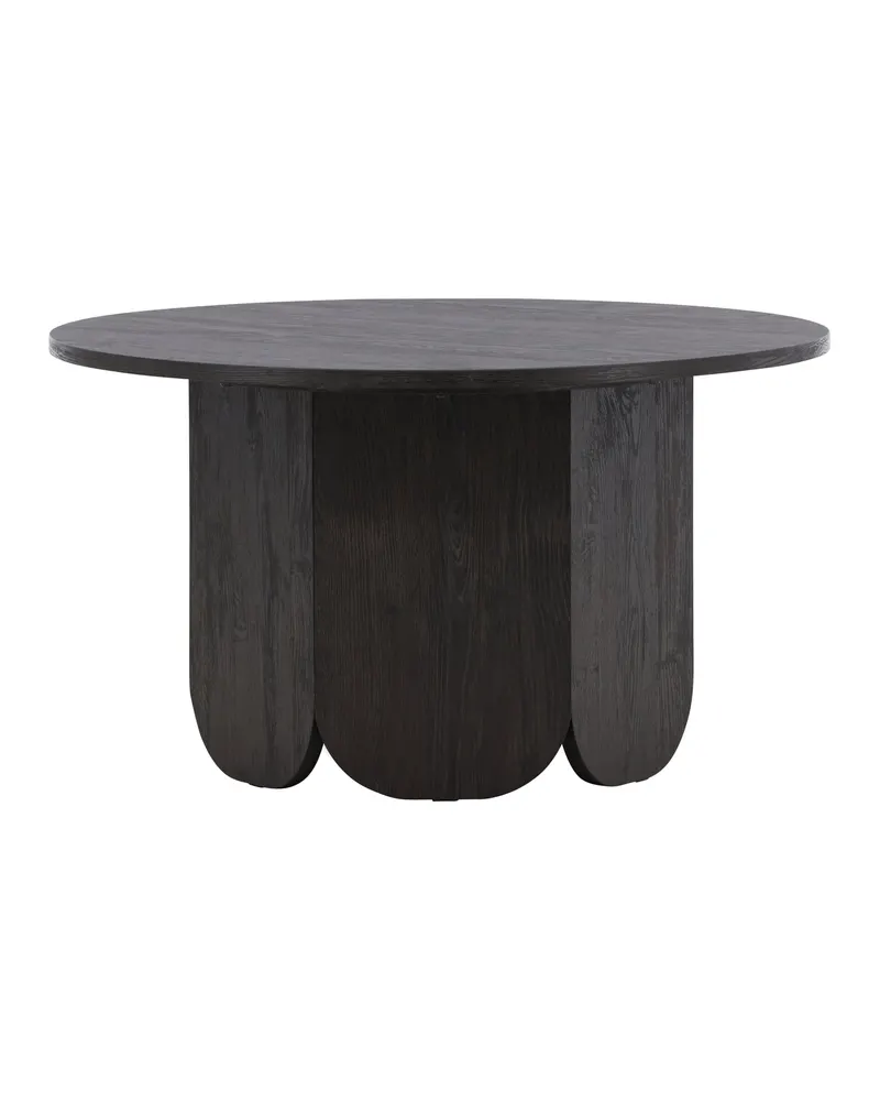 Tekla runder Couchtisch mit gewelltem Sockel in Ø 80 cm, Schwarz, Ansicht 8