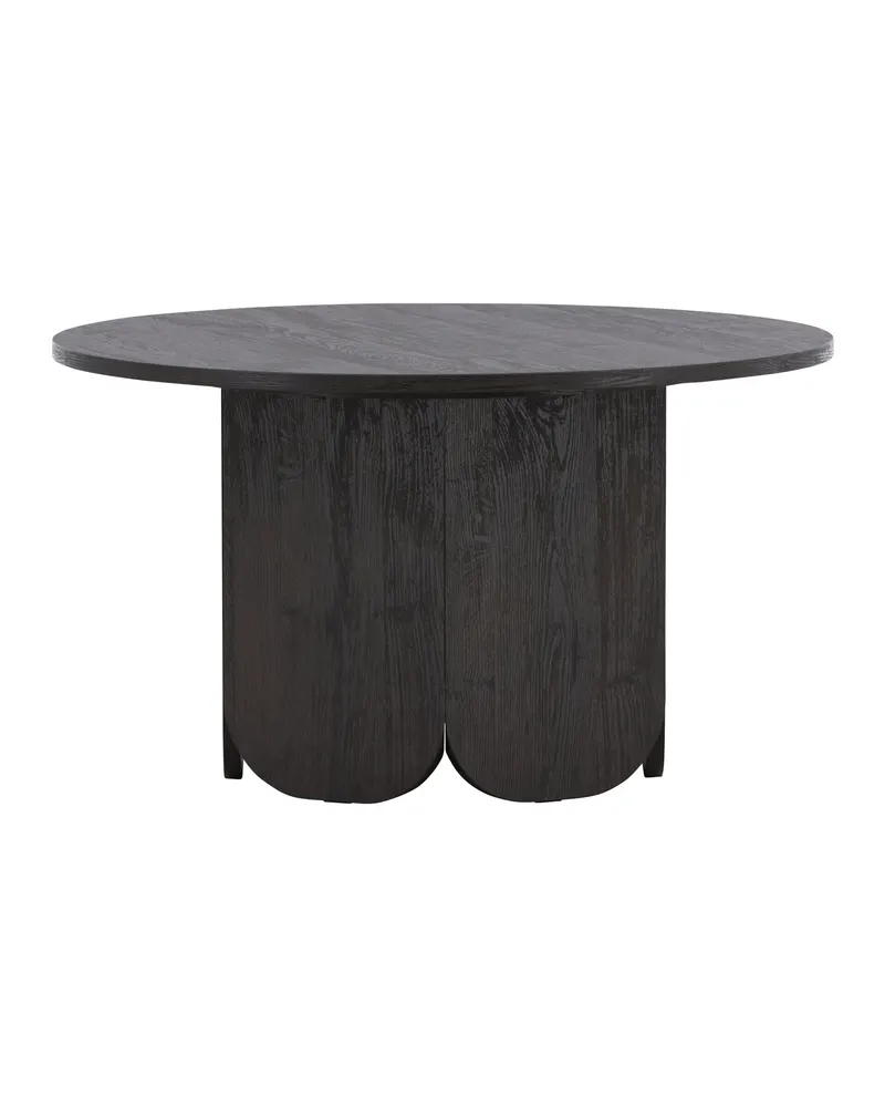 Tekla runder Couchtisch mit gewelltem Sockel in Ø 80 cm, Schwarz, Ansicht 9