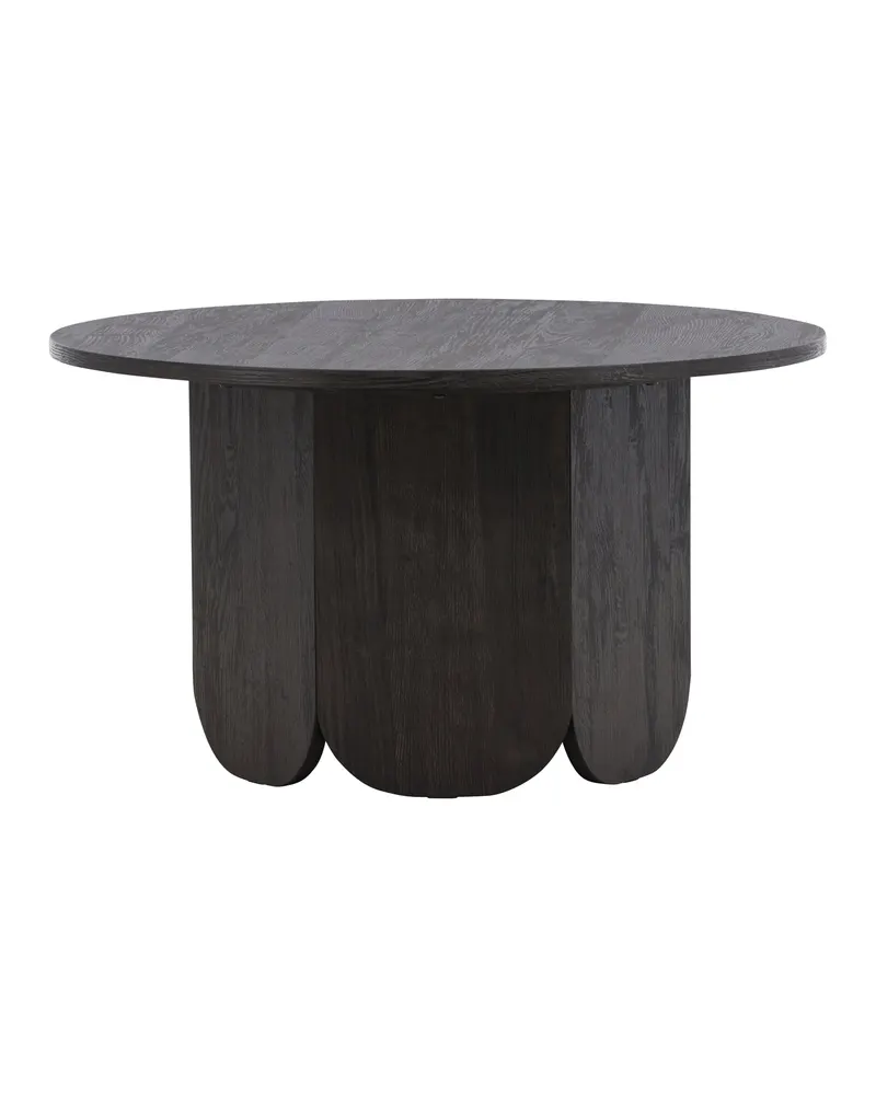Tekla runder Couchtisch mit gewelltem Sockel in Ø 80 cm, Schwarz, Ansicht 4