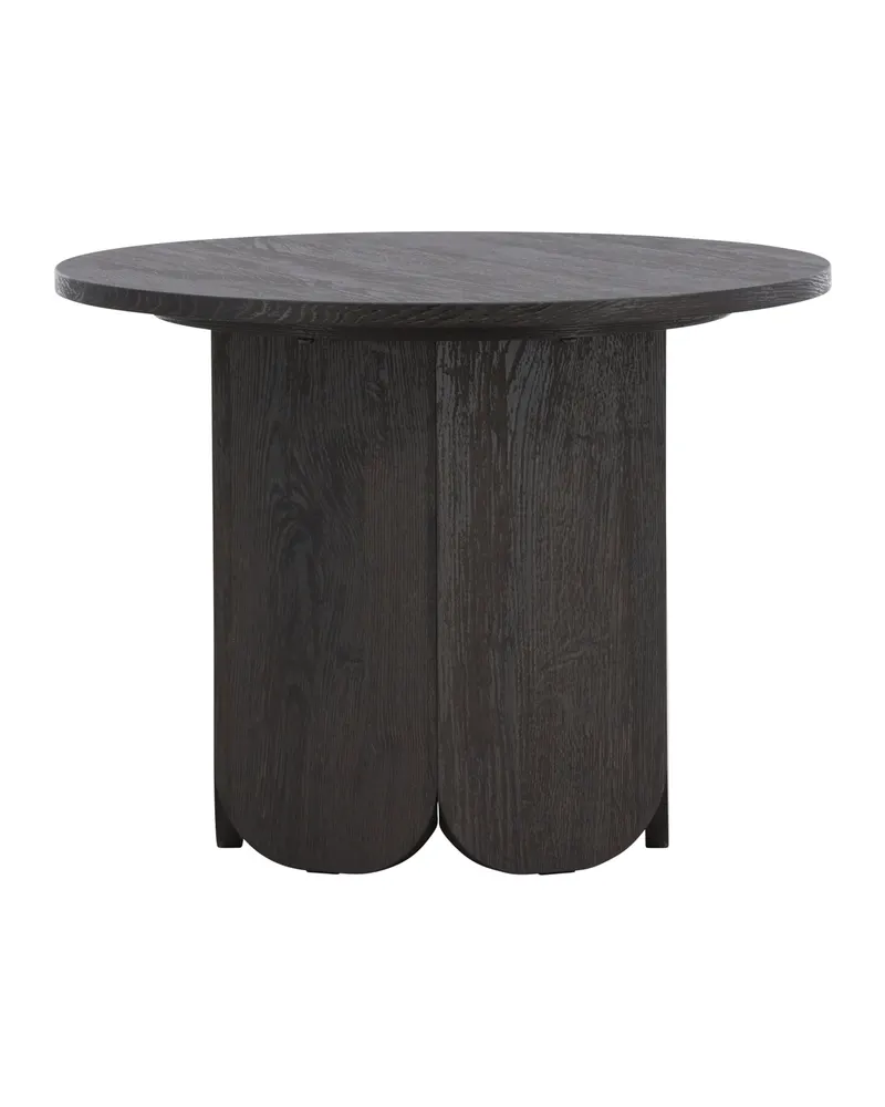 Tekla runder Couchtisch mit gewelltem Sockel in Ø 60 cm, Schwarz, Ansicht 11