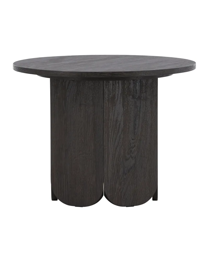 Tekla runder Couchtisch mit gewelltem Sockel in Ø 60 cm, Schwarz, Ansicht 2
