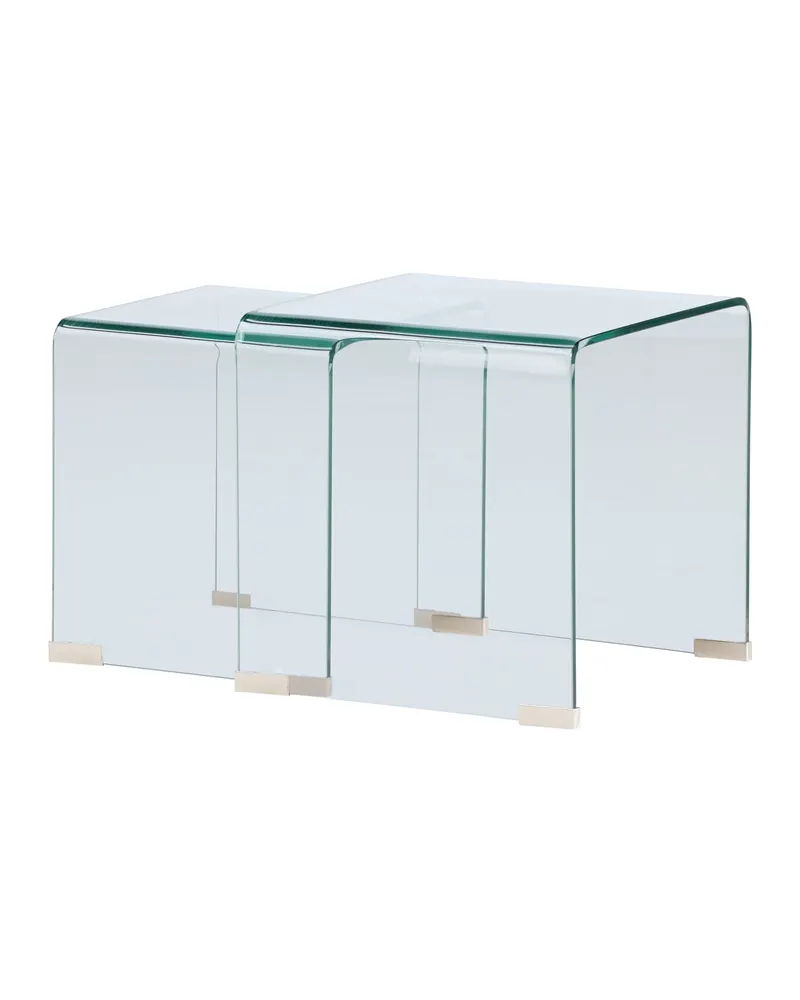 Telemark Satztisch-Set aus gebogenem Glas in Klar, Gestell Transparent, Ansicht 6