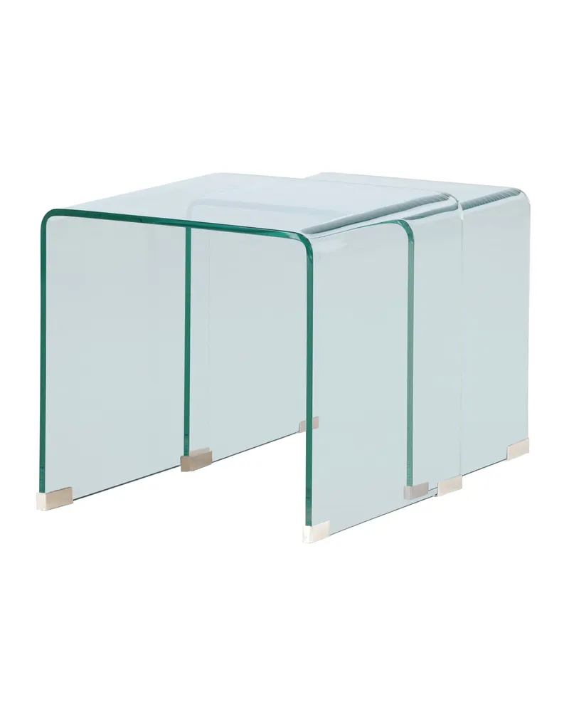 Telemark Satztisch-Set aus gebogenem Glas in Klar, Gestell Transparent, Ansicht 8