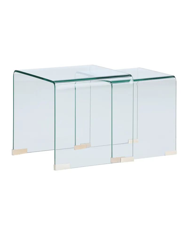 Telemark Satztisch-Set aus gebogenem Glas in Klar, Gestell Transparent, Ansicht 9