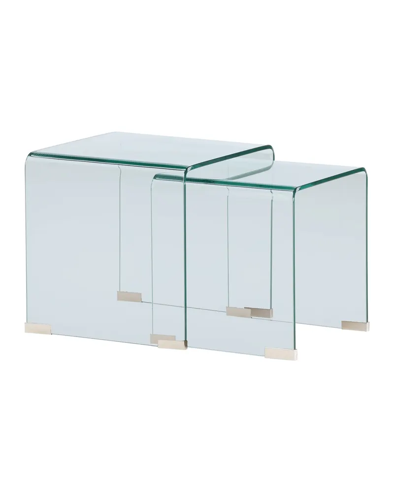 Telemark Satztisch-Set aus gebogenem Glas in Klar, Gestell Transparent, Ansicht 11