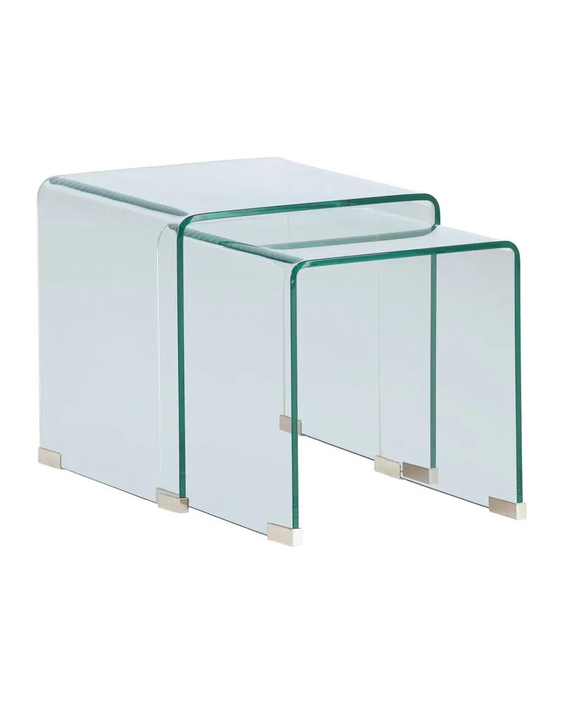 Telemark Satztisch-Set aus gebogenem Glas in Klar, Gestell Transparent, Ansicht 12