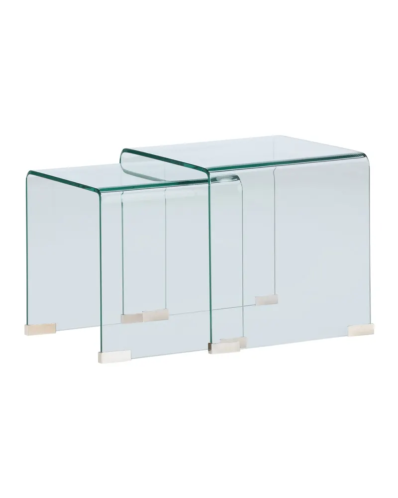 Telemark Satztisch-Set aus gebogenem Glas in Klar, Gestell Transparent, Ansicht 2