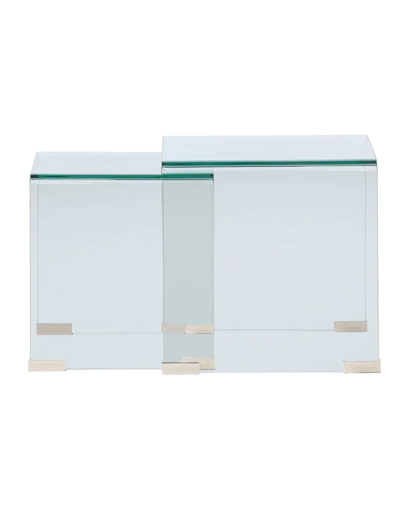 Telemark Satztisch-Set aus gebogenem Glas in Klar, Gestell Transparent, Ansicht 3