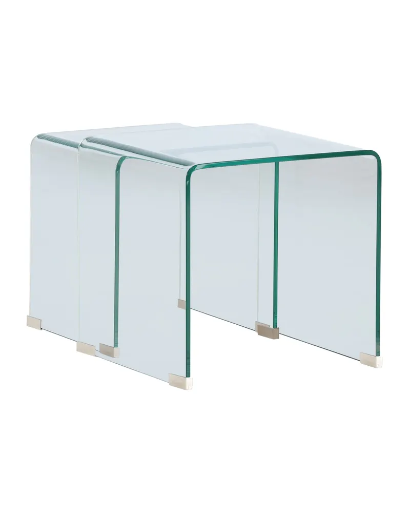 Telemark Satztisch-Set aus gebogenem Glas in Klar, Gestell Transparent, Ansicht 4
