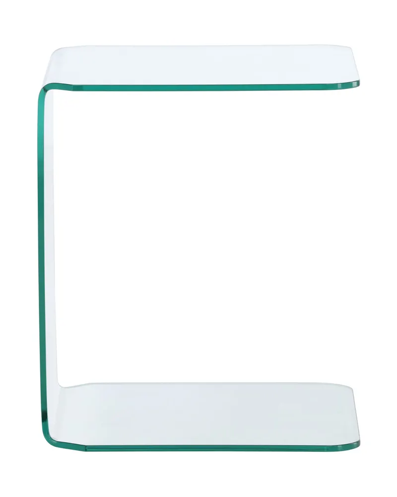 Telemark Beistelltisch im 2er-Set aus Glas in C-Form, 45 × 45 cm