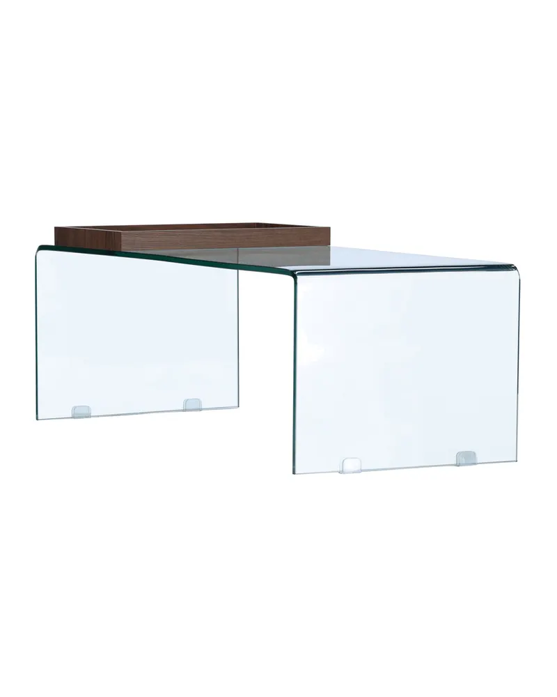 Telemark Couchtisch aus gebogenem Glas in 110 × 50 cm, Transparent, Ansicht 6