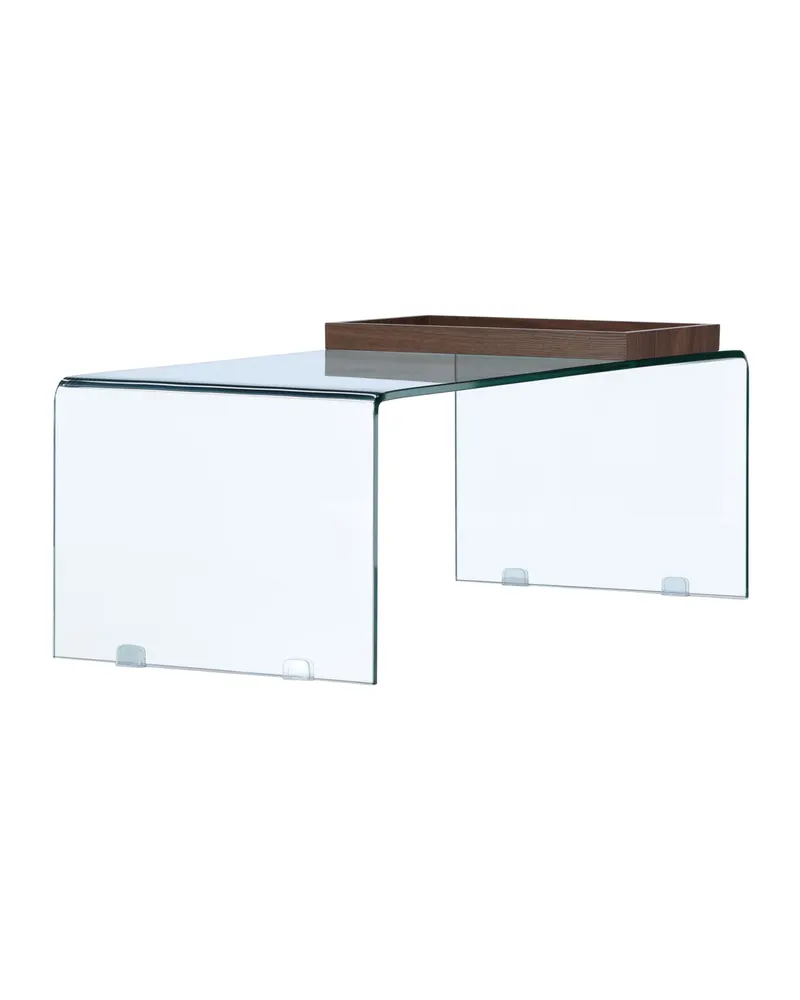 Telemark Couchtisch aus gebogenem Glas in 110 × 50 cm, Transparent, Ansicht 8