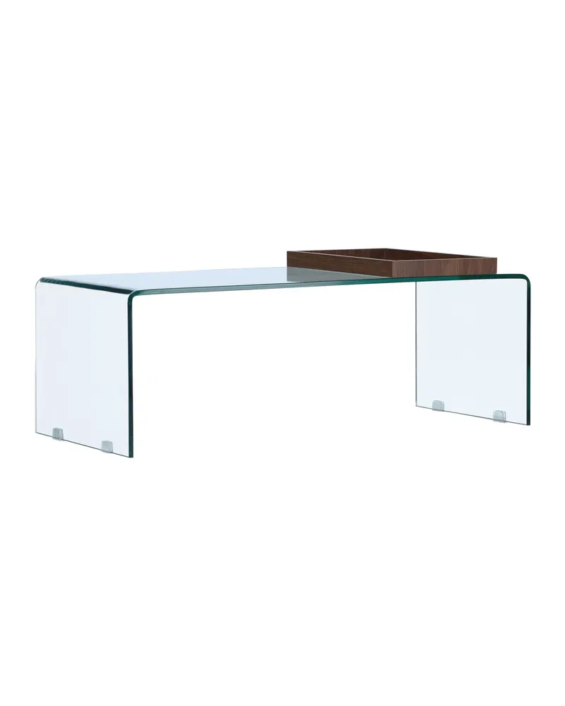 Telemark Couchtisch aus gebogenem Glas in 110 × 50 cm, Transparent, Ansicht 9