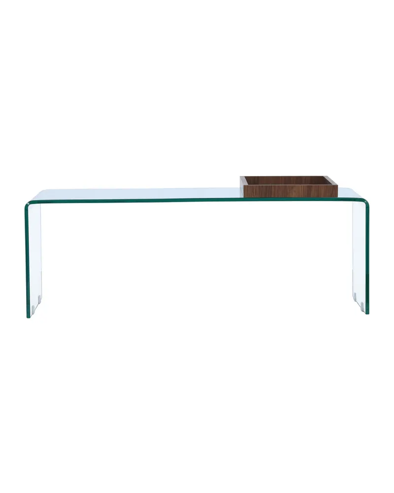 Telemark Couchtisch aus gebogenem Glas in 110 × 50 cm, Transparent, Ansicht 10