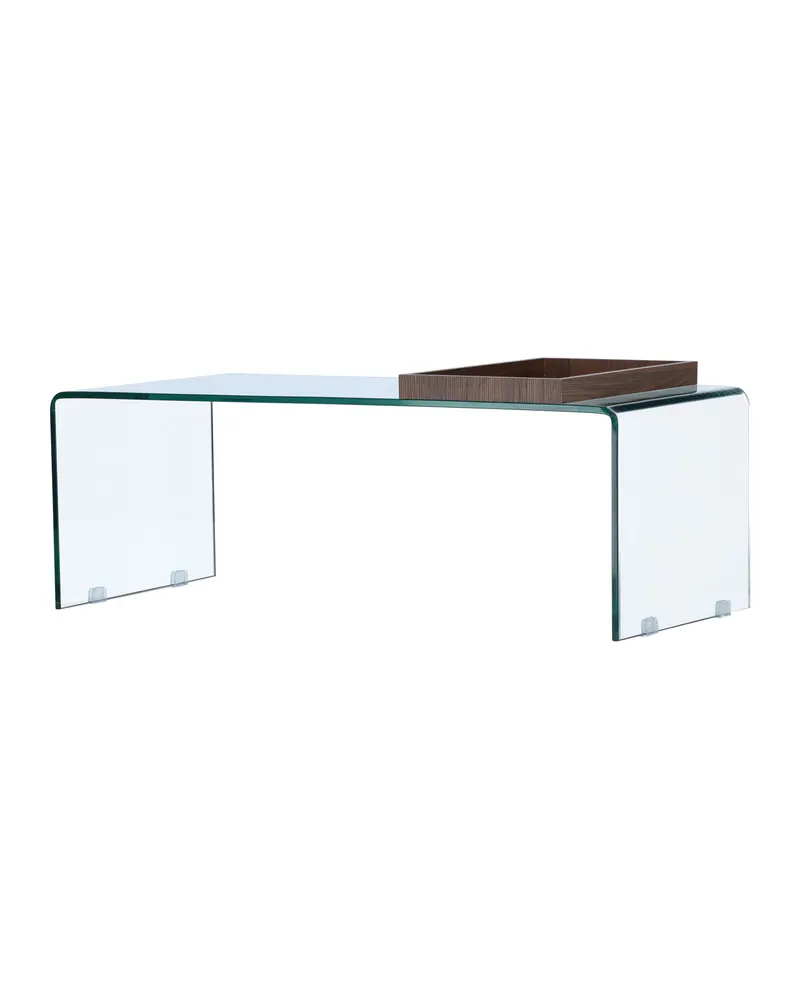 Telemark Couchtisch aus gebogenem Glas in 110 × 50 cm, Transparent, Ansicht 11