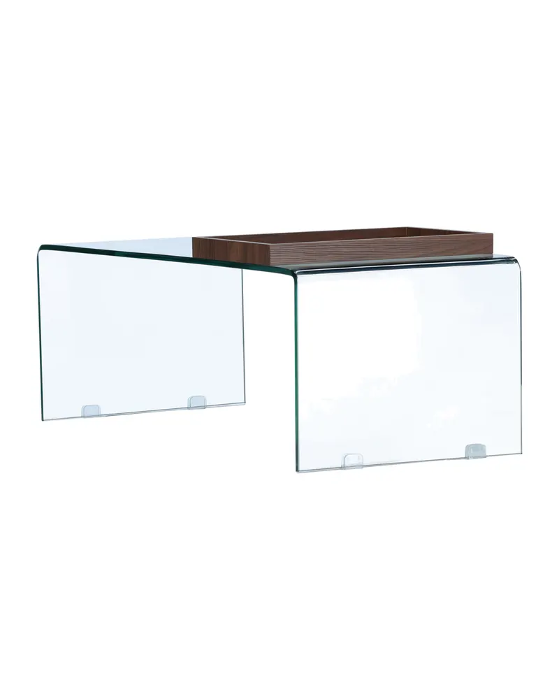 Telemark Couchtisch aus gebogenem Glas in 110 × 50 cm, Transparent, Ansicht 12