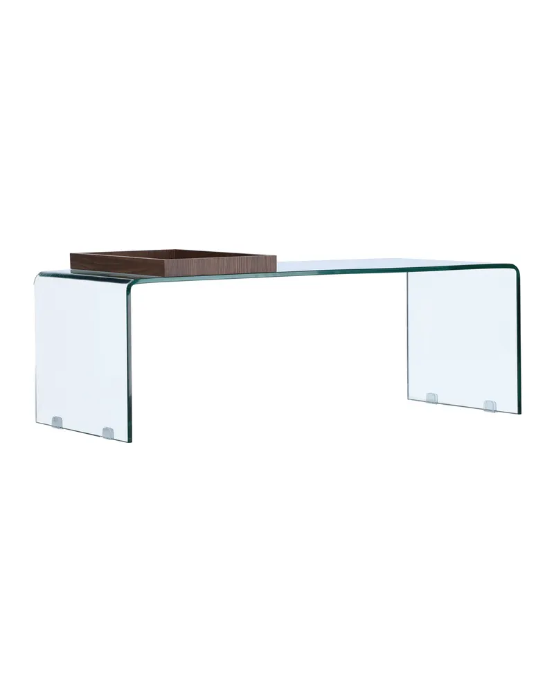 Telemark Couchtisch aus gebogenem Glas in 110 × 50 cm, Transparent, Ansicht 2