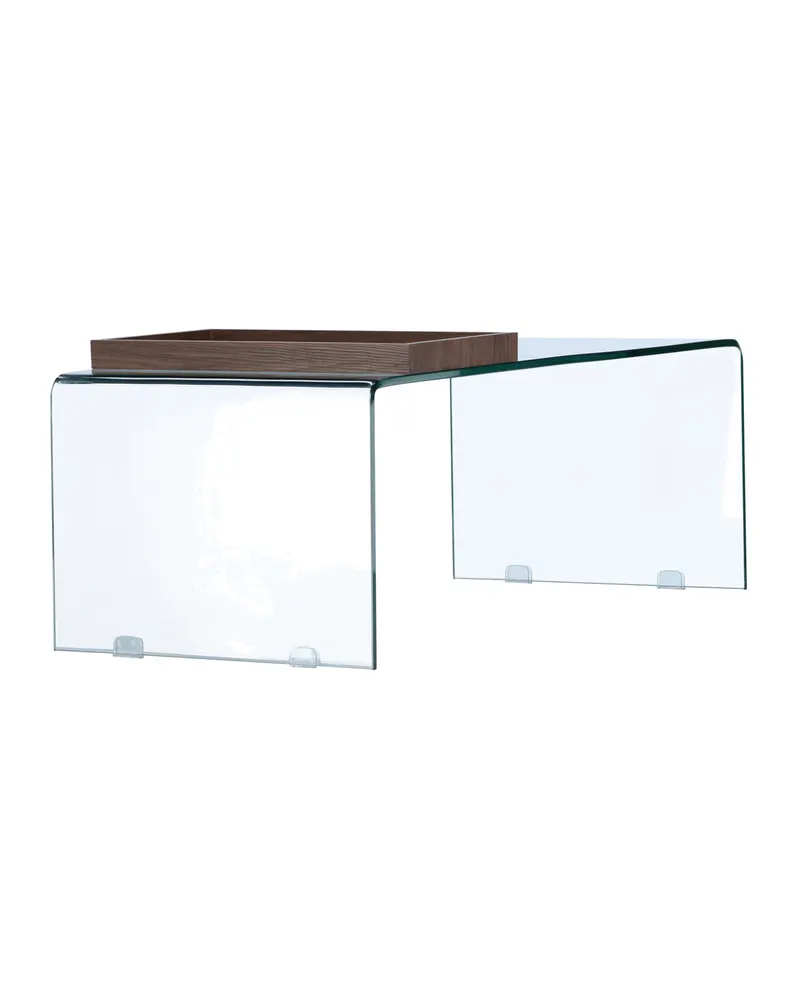 Telemark Couchtisch aus gebogenem Glas in 110 × 50 cm, Transparent, Ansicht 3