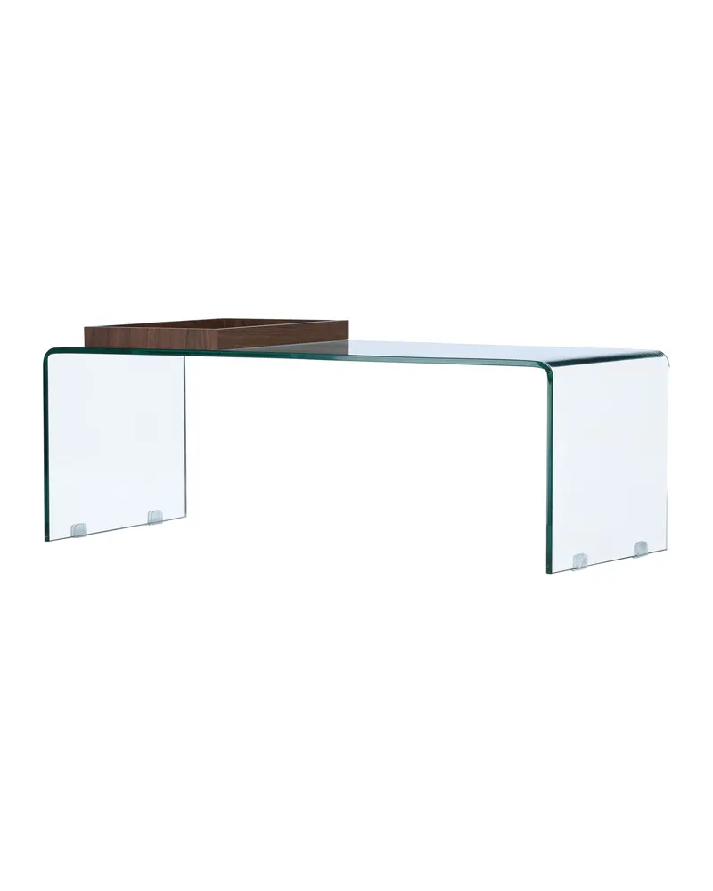 Telemark Couchtisch aus gebogenem Glas in 110 × 50 cm, Transparent, Ansicht 5