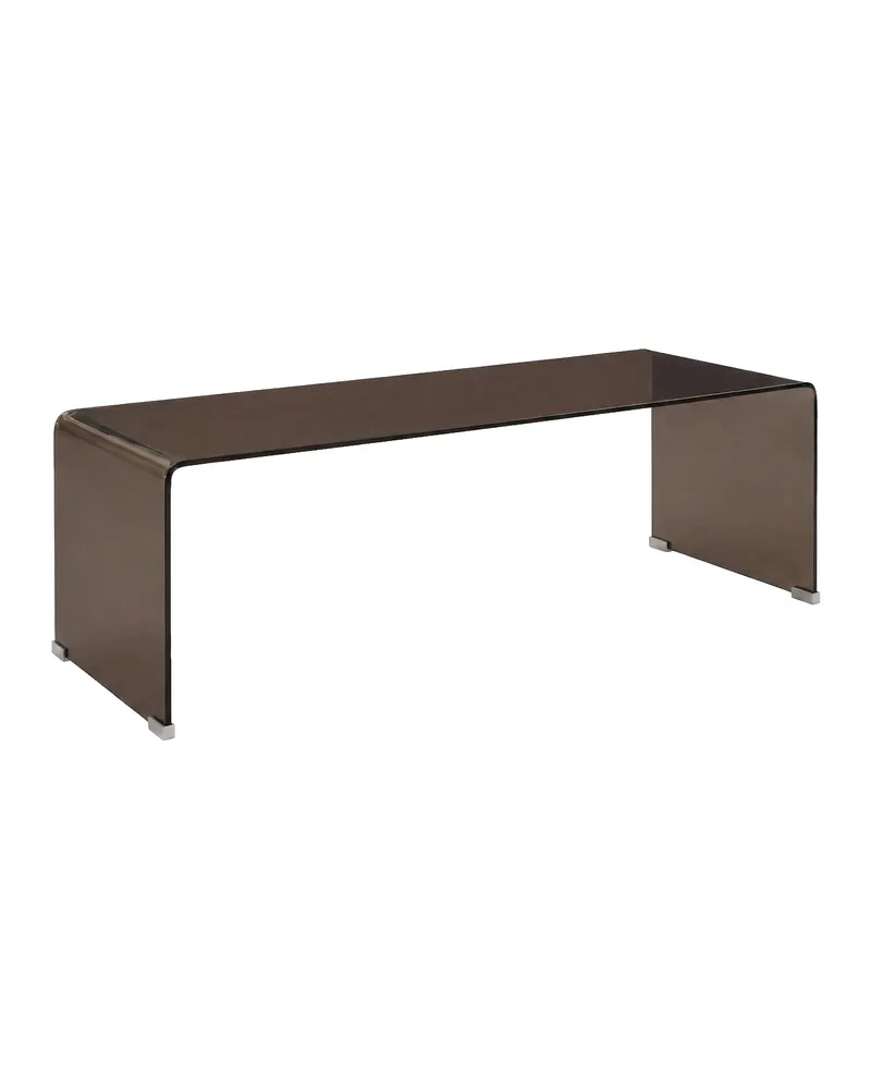 Telemark Couchtisch aus gebogenem Glas in 120 × 60 cm, Braun, Ansicht 1