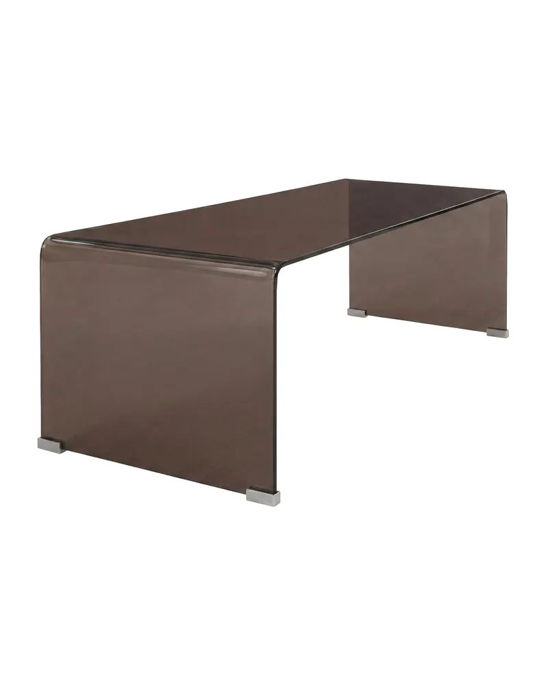 Telemark Couchtisch aus gebogenem Glas in 120 × 60 cm, Braun, Ansicht 2