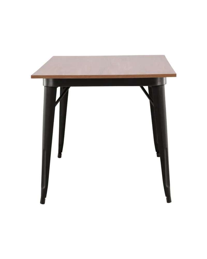 Tempe Esstisch mit Stahlbeinen in 140 × 80 cm, Walnuss, Gestell Schwarz, Ansicht 7