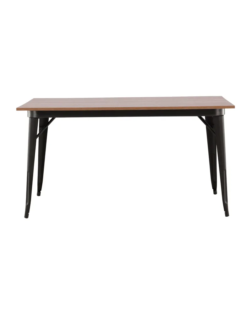 Tempe Esstisch mit Stahlbeinen in 140 × 80 cm, Walnuss, Gestell Schwarz, Ansicht 8