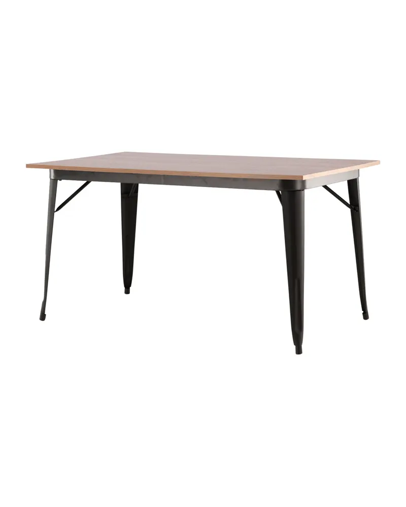 Tempe Esstisch mit Stahlbeinen in 140 × 80 cm, Walnuss, Gestell Schwarz, Ansicht 9