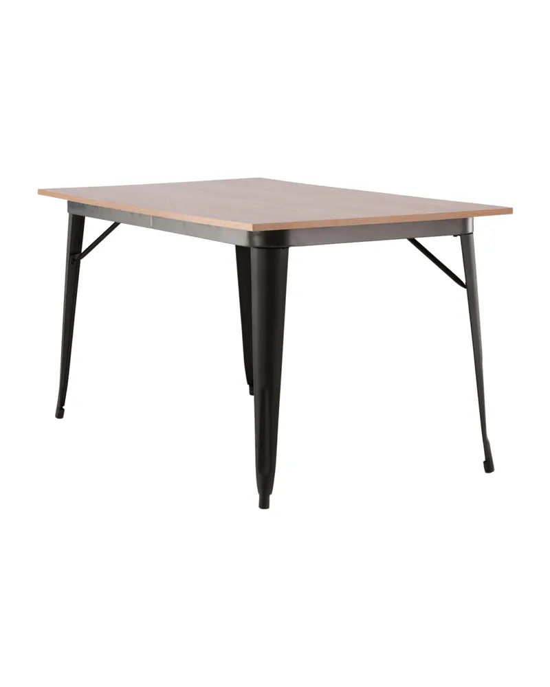 Tempe Esstisch mit Stahlbeinen in 140 × 80 cm, Walnuss, Gestell Schwarz, Ansicht 10