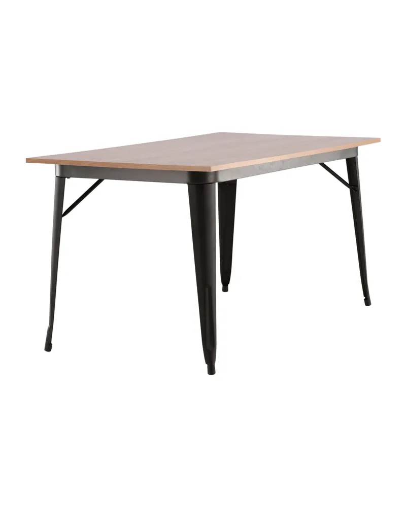 Tempe Esstisch mit Stahlbeinen in 140 × 80 cm, Walnuss, Gestell Schwarz, Ansicht 11
