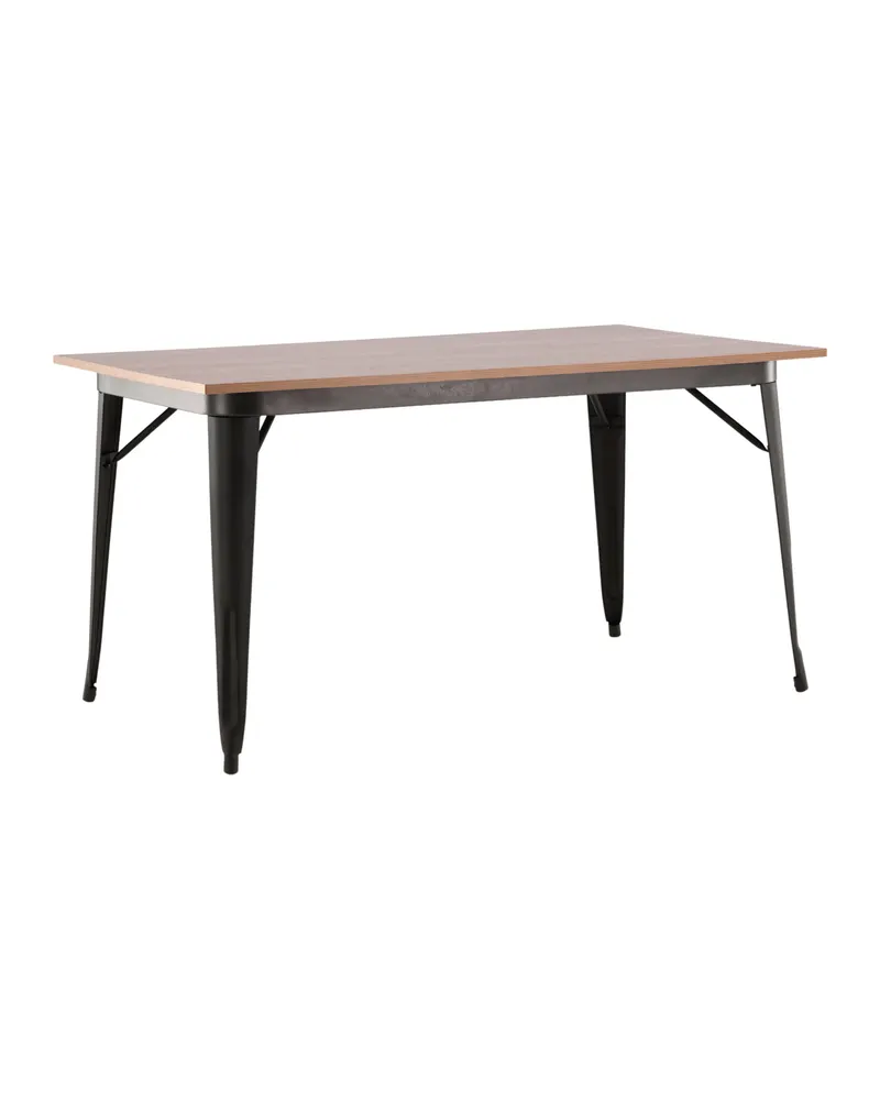 Tempe Esstisch mit Stahlbeinen in 140 × 80 cm, Walnuss, Gestell Schwarz, Ansicht 12